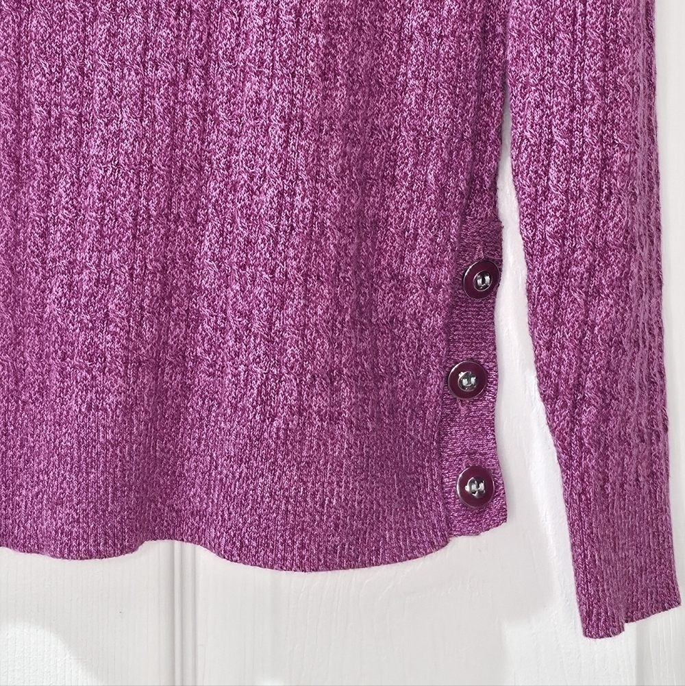 Karen Scott Magenta Cowl Neck Sweater 100% Cotton Petites Medium - Picture 4 of 10